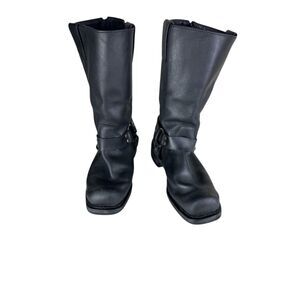 Milwaukee Leather Men’s Black Leather Harness Moto Boots 9.5D